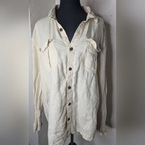 Lucky Brand Shirt Men’s XLarge Baird McNutt White Irish Linen Casual Button Down